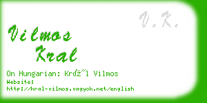 vilmos kral business card